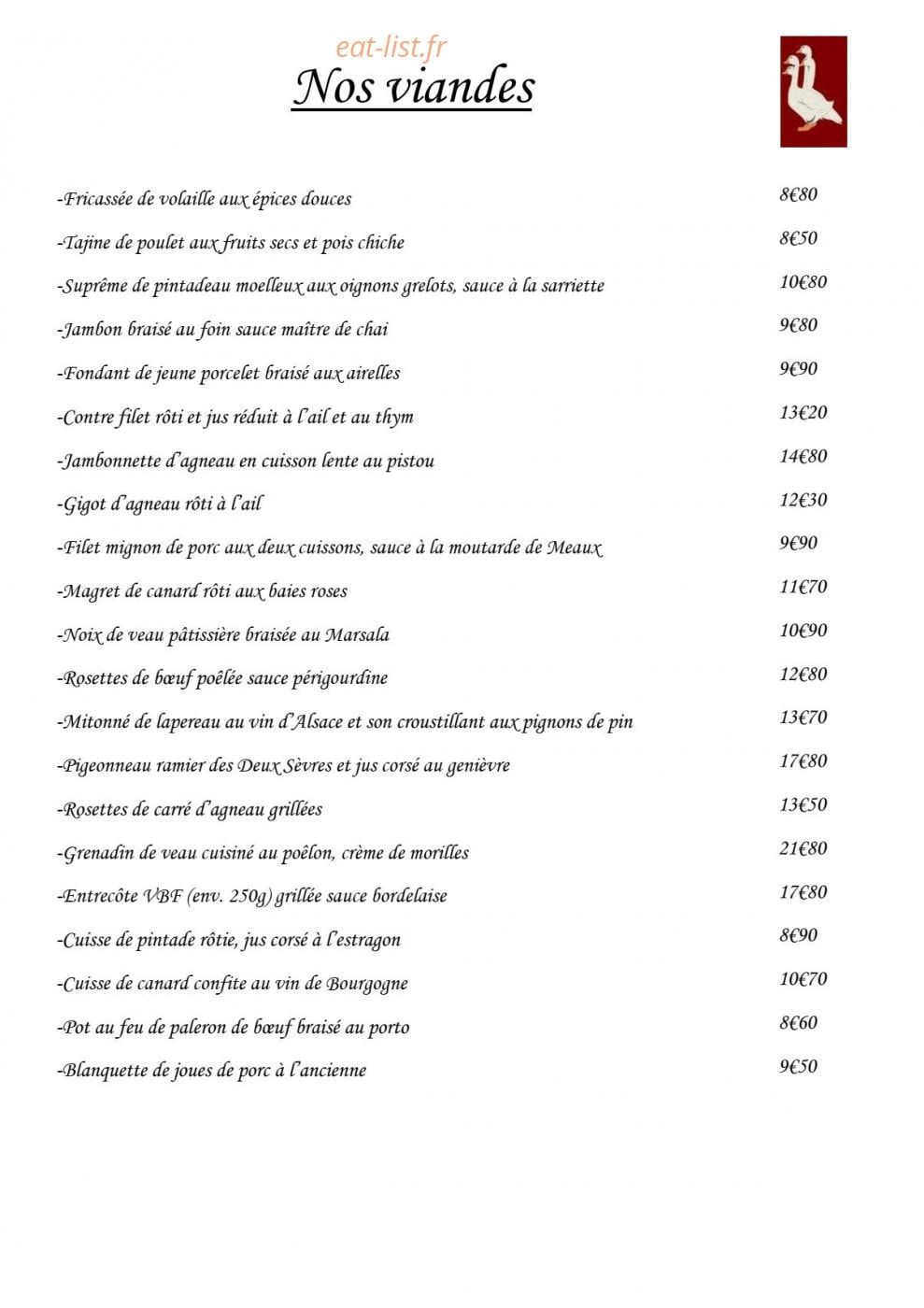 Les salons de la ferme aux oies — carte page 8