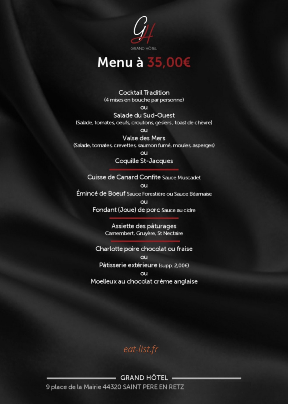 Le Grand Hôtel — carte page 1
