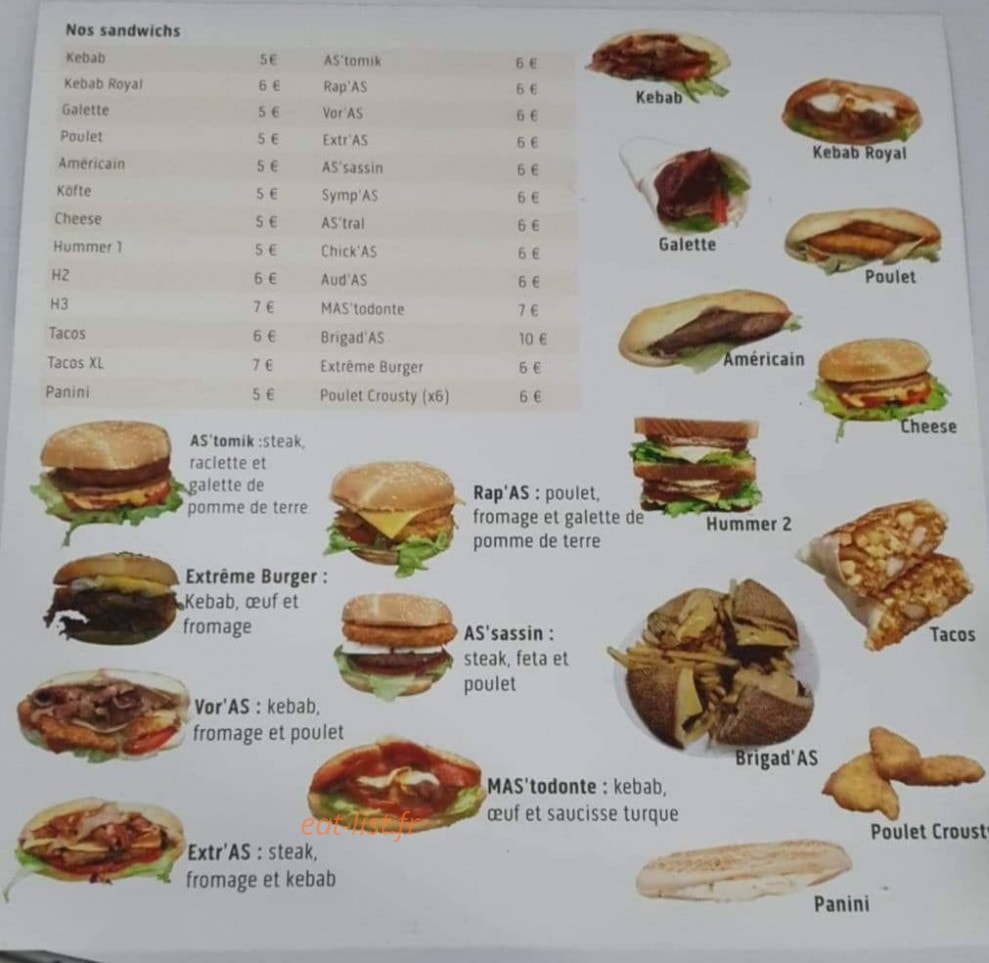 As Kebab — carte page 2
