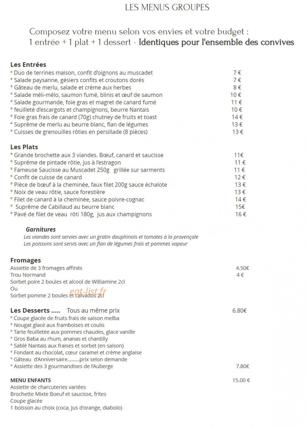 Auberge De La Comtiere — carte page 3