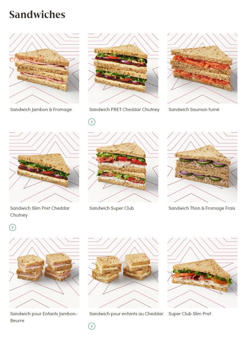Pret A Manger — carte page 7