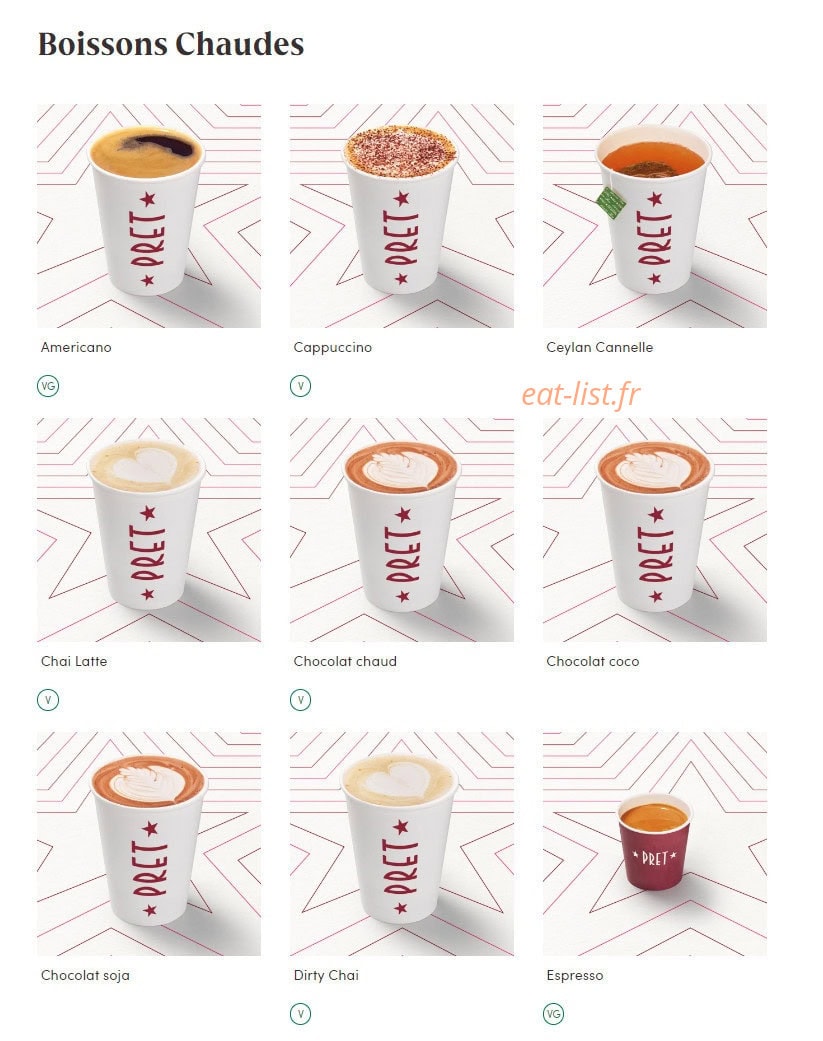 Pret A Manger — carte page 15