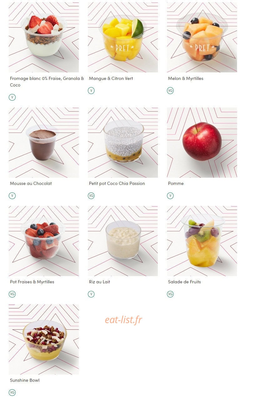 Pret A Manger — carte page 12