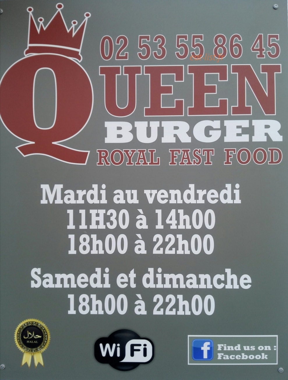 Queen burger — carte page 1