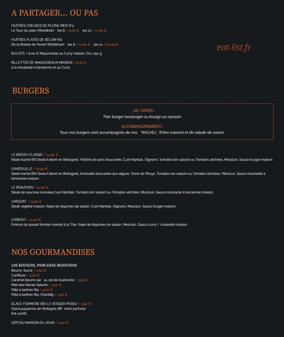 Burger Et Sarrasin — carte page 1