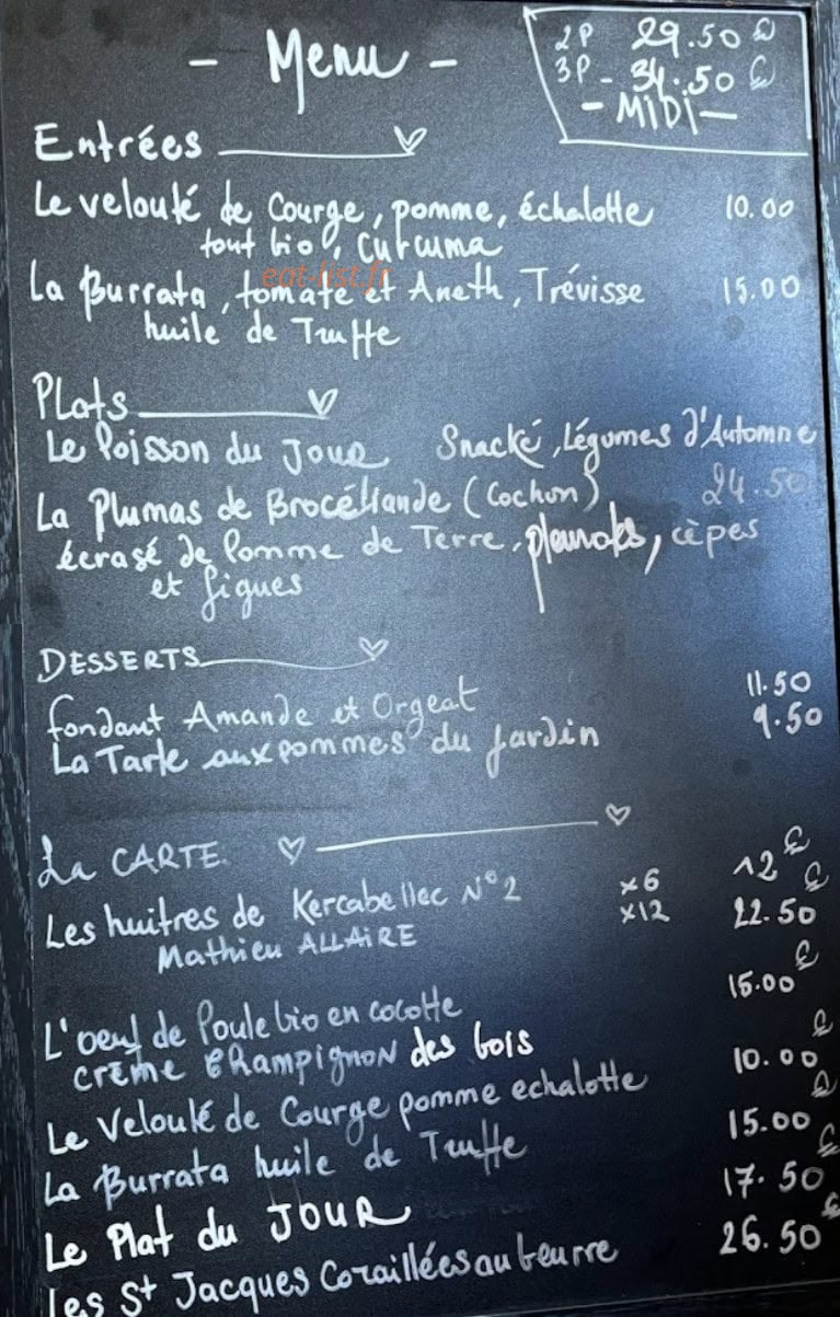 Café Bianca — carte page 1