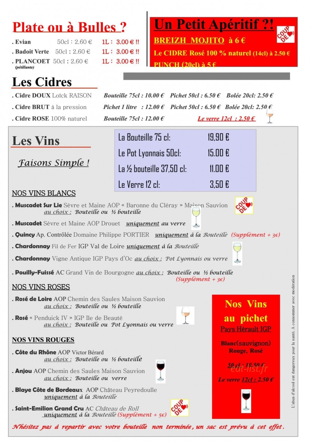 Café du Centre — carte page 4