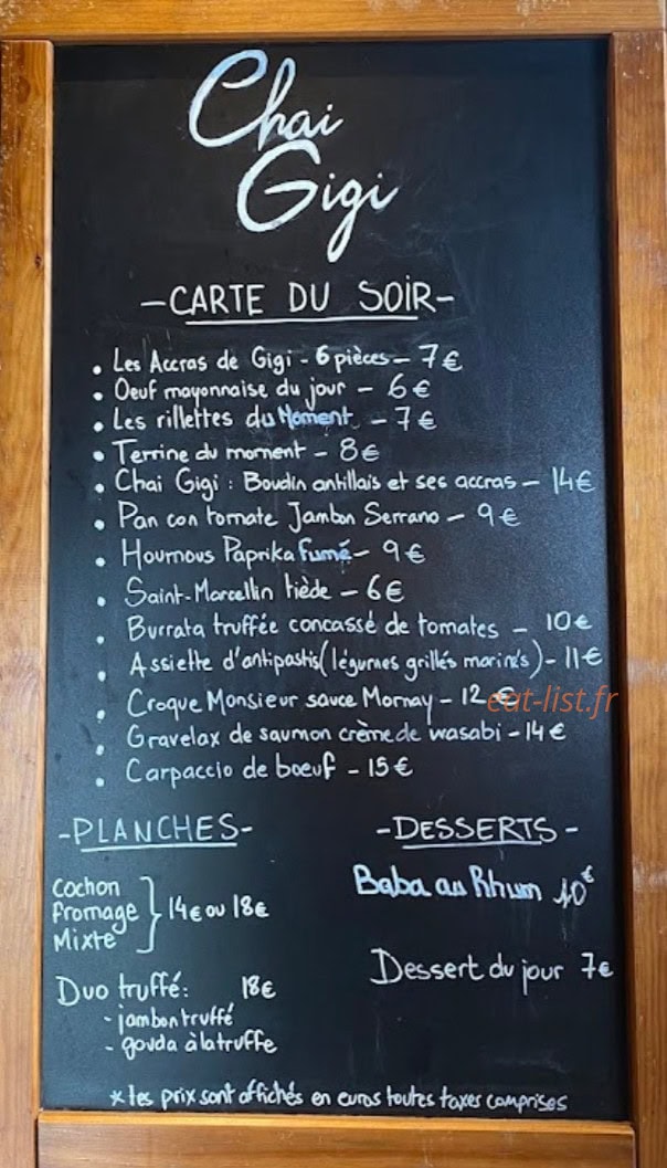 Chai Gigi — carte page 1