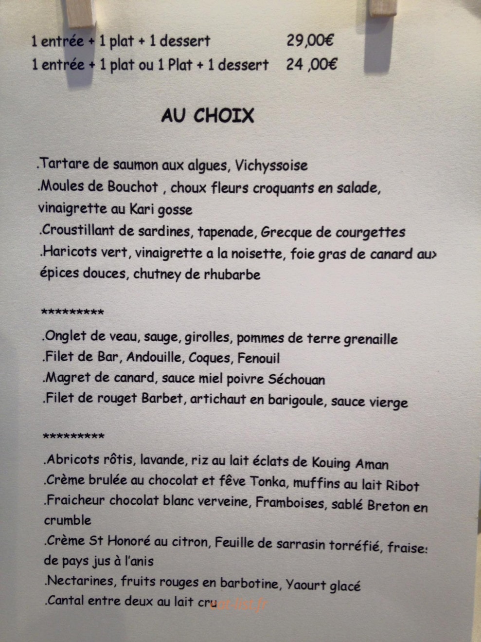 L'agapé bistrot gourmand — carte page 2