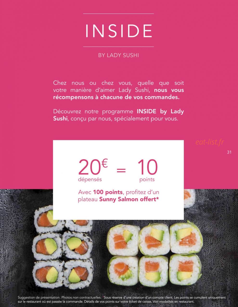 Lady Sushi — carte page 28