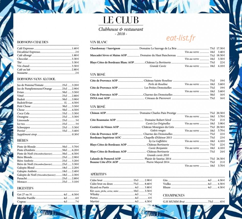 Le Club — carte page 2