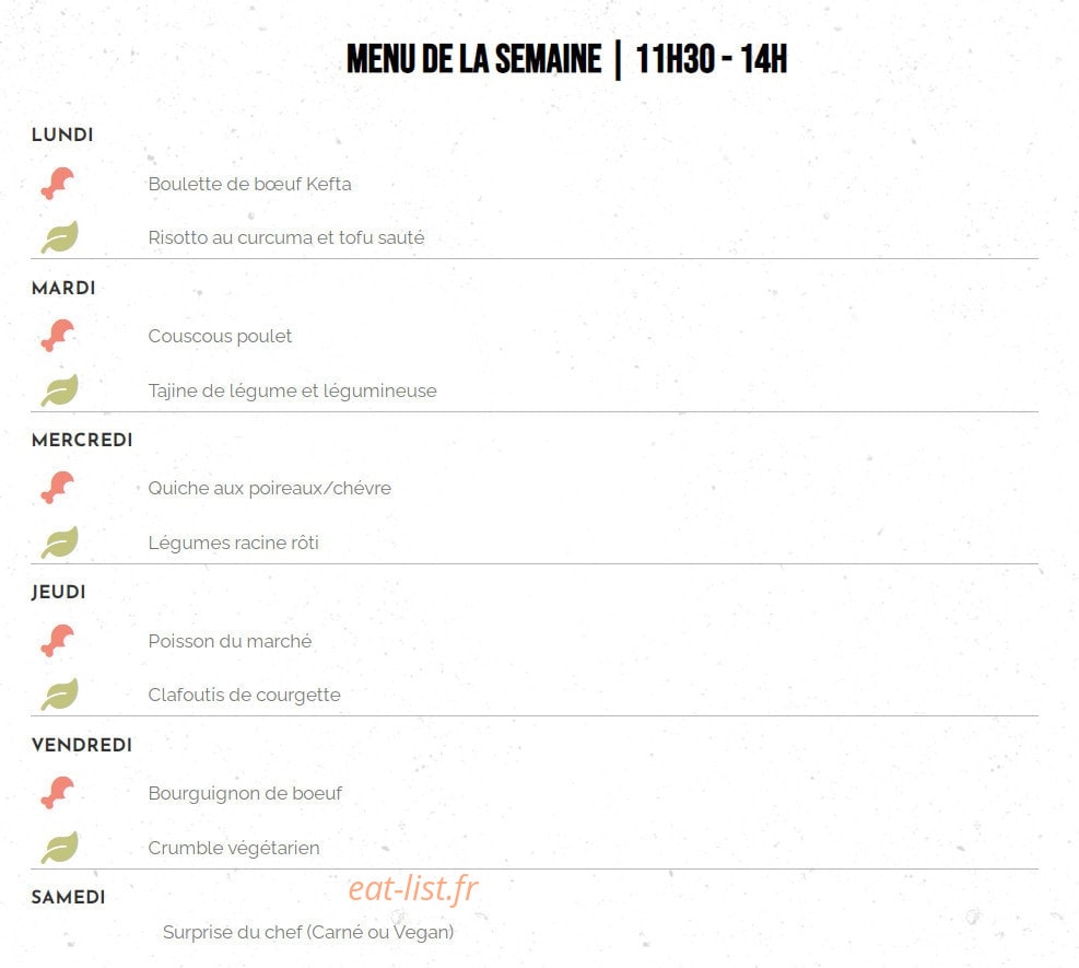 Restaurant Bon — carte page 2