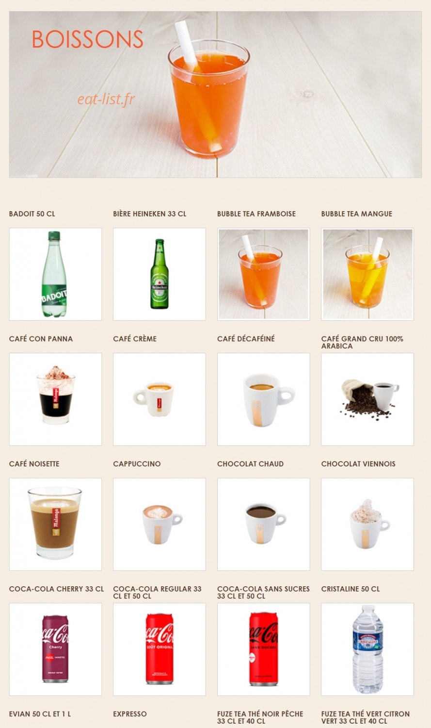 La Croissanterie — carte page 8