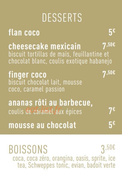 Bahia Tikka — carte page 3