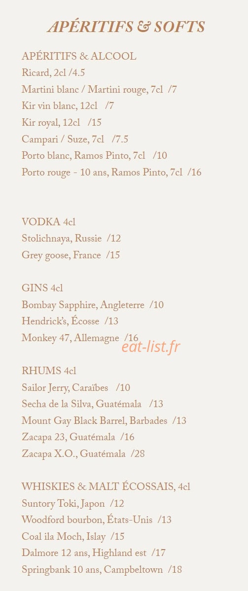 Bocca Sunset — carte page 18