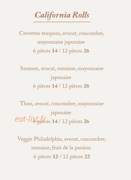 Bocca Sunset — carte page 9
