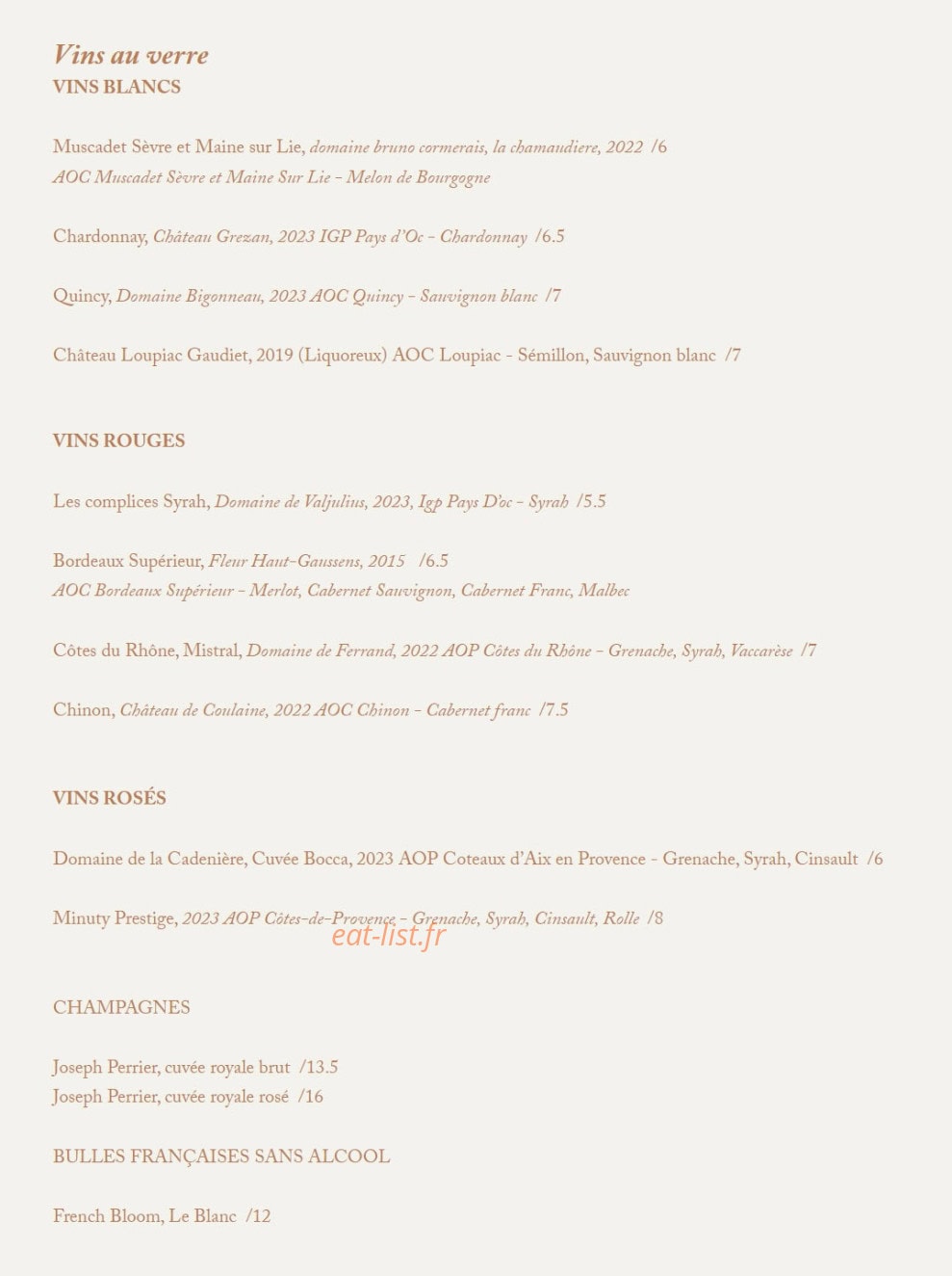Bocca Sunset — carte page 12