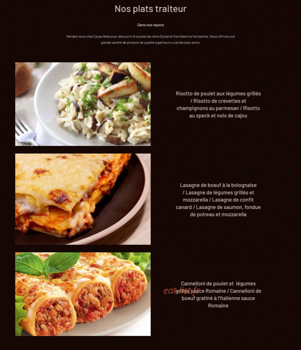 Carpa Bella — carte page 6