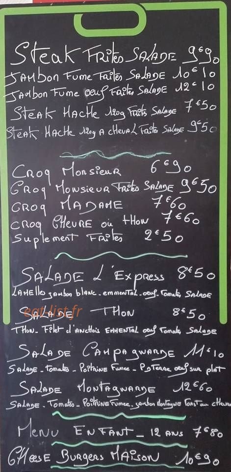 L' Express Café — carte page 1
