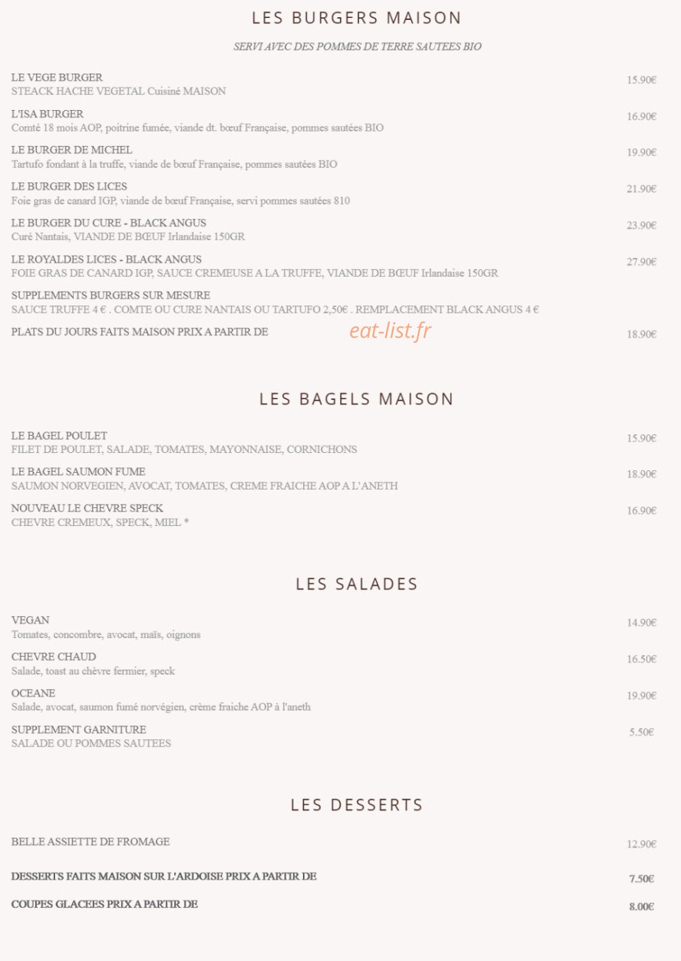 Le Clos des Lices — carte page 2