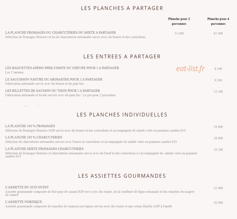 Le Clos des Lices — carte page 1