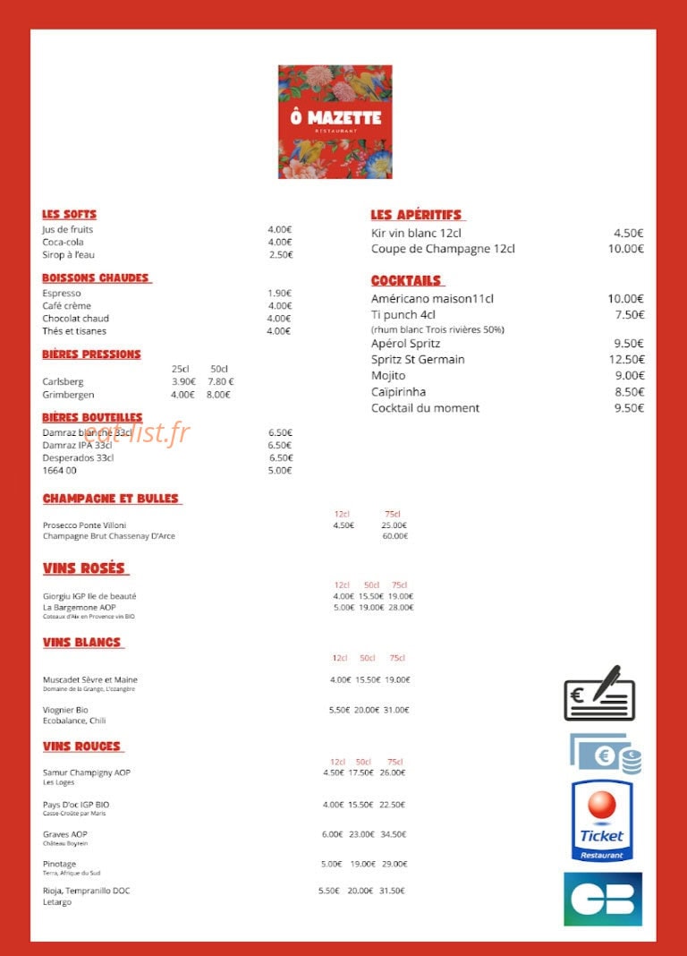 Ô Mazette — carte page 2