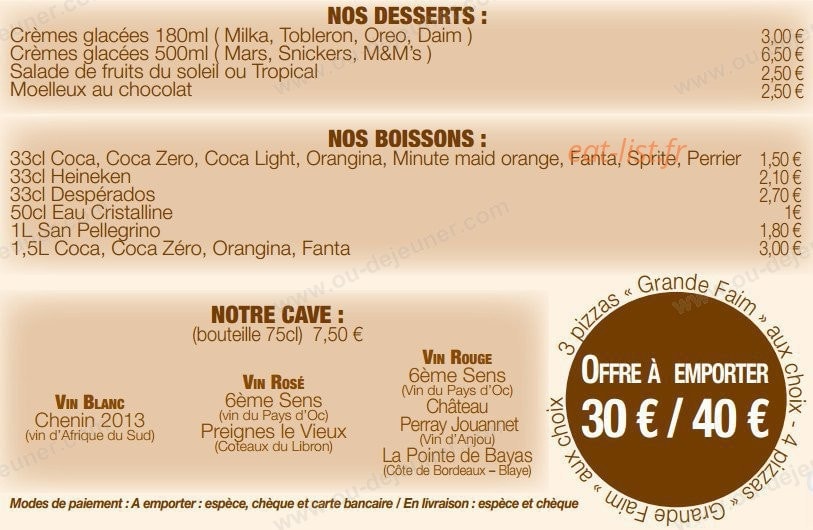 Pizz'a Domicile — carte page 3