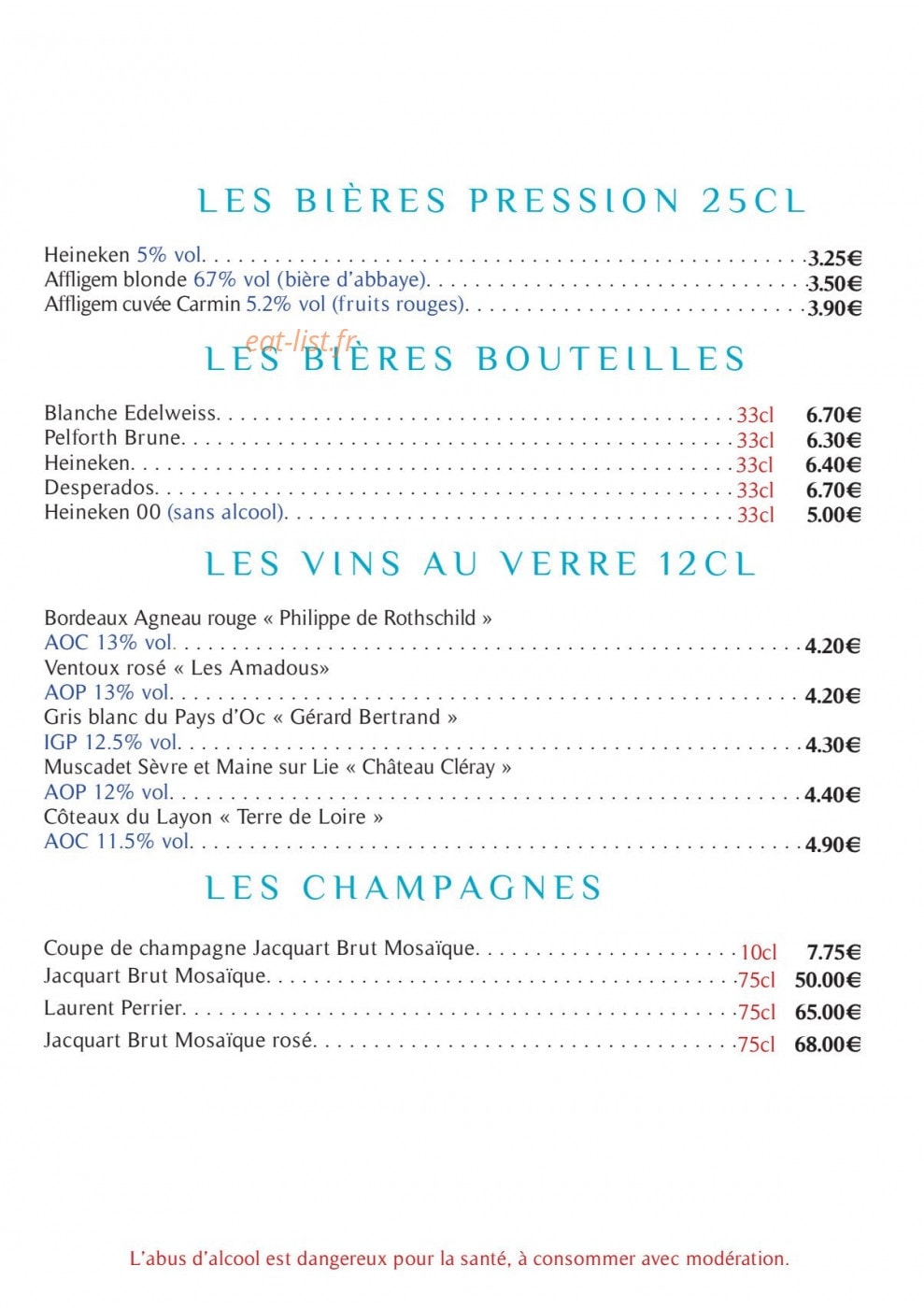 Restaurant Du Casino De Pornichet — carte page 3