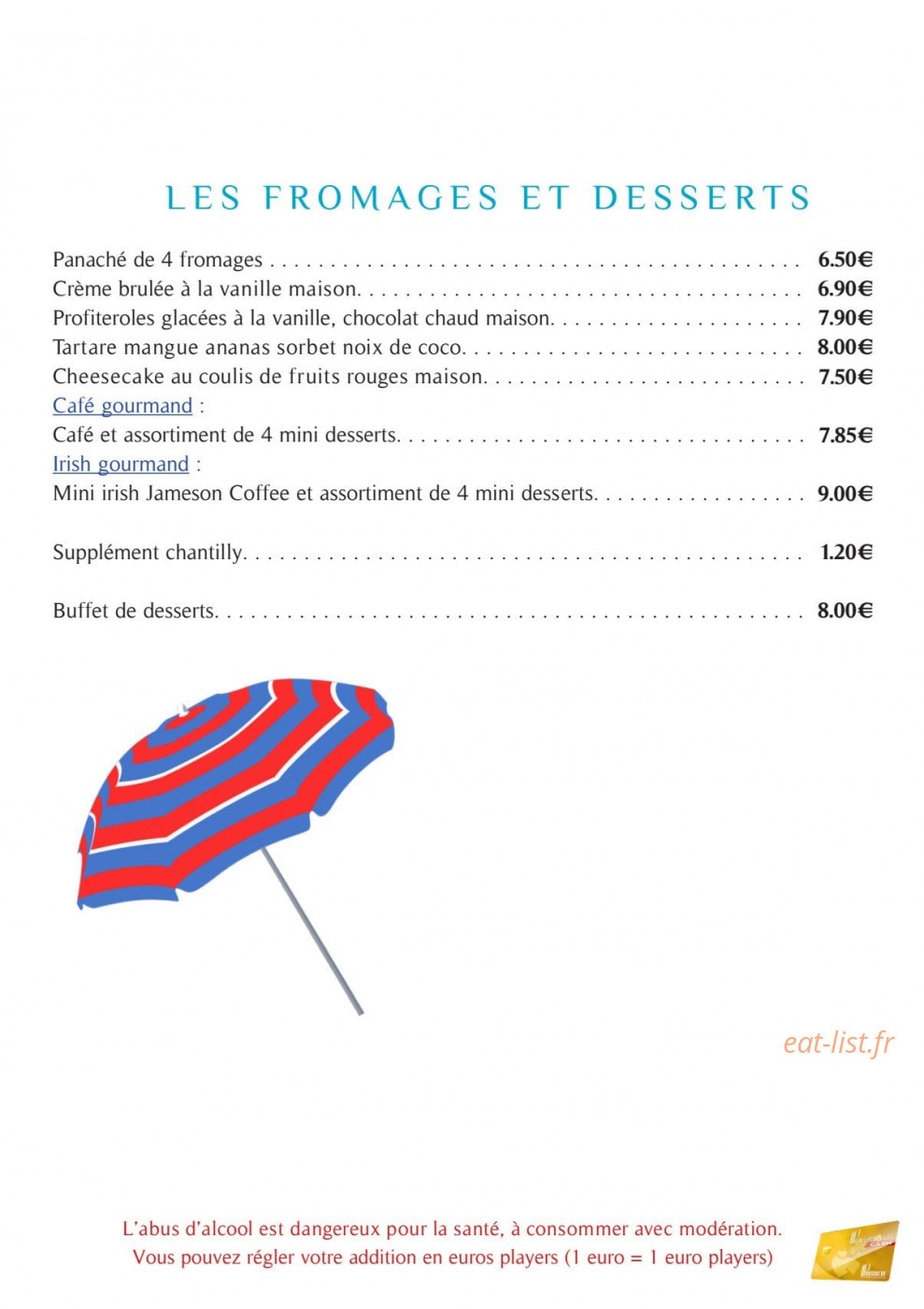 Restaurant Du Casino De Pornichet — carte page 9