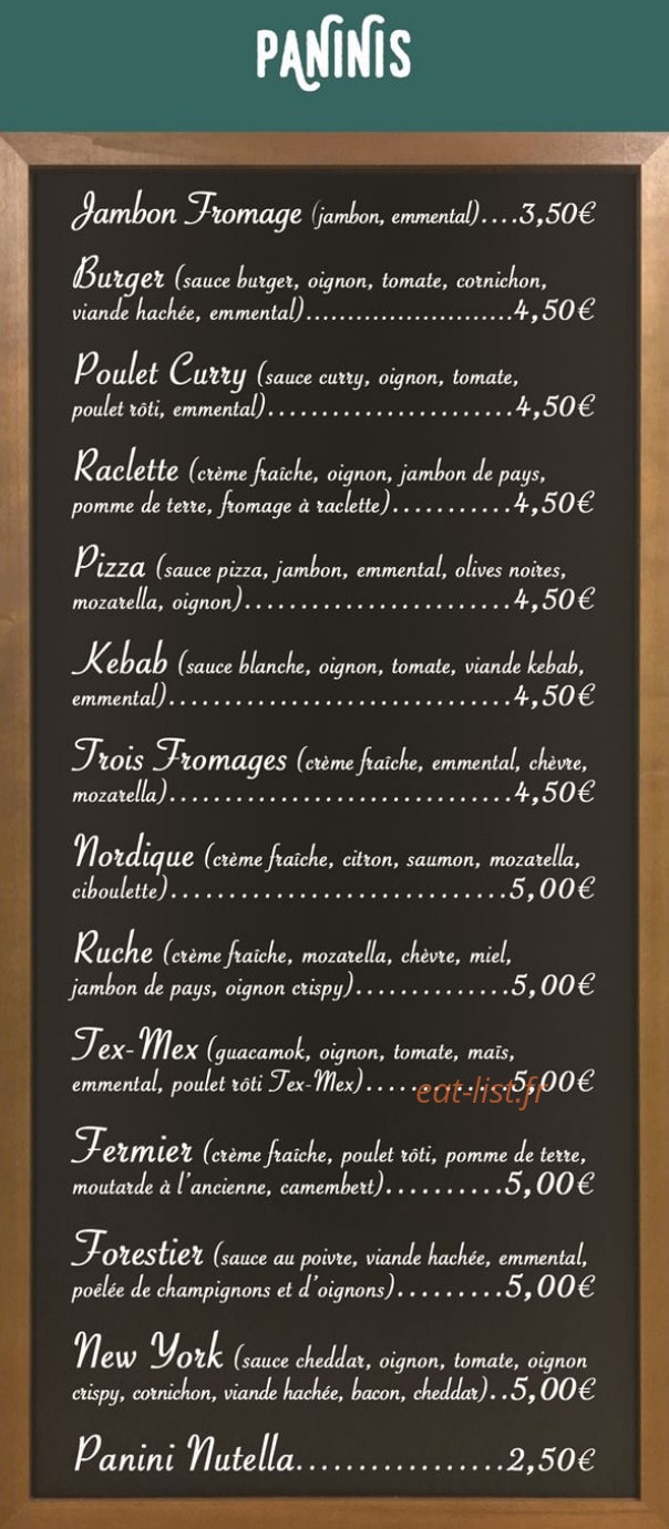 Chez Alice — carte page 1