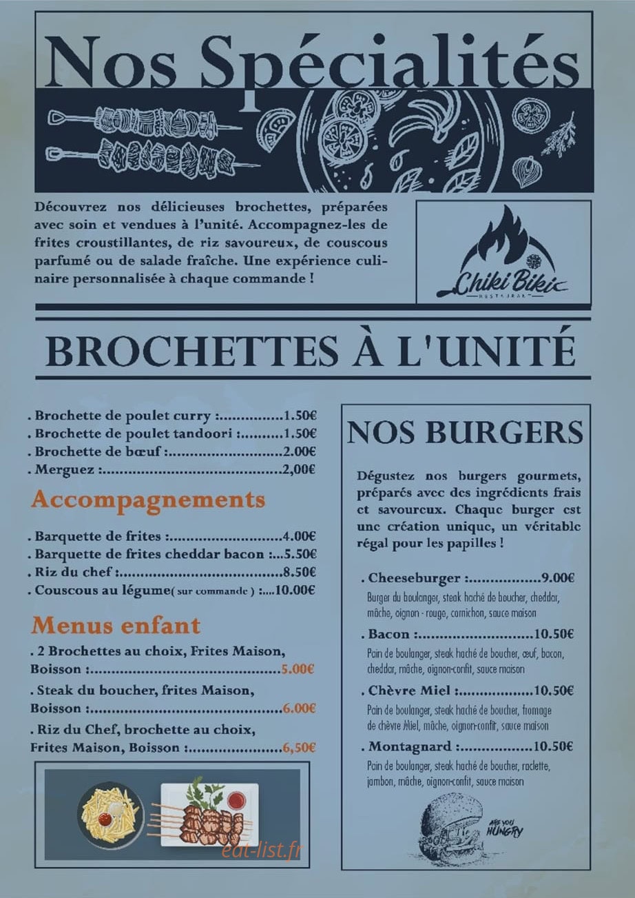 Chiki Biki — carte page 2