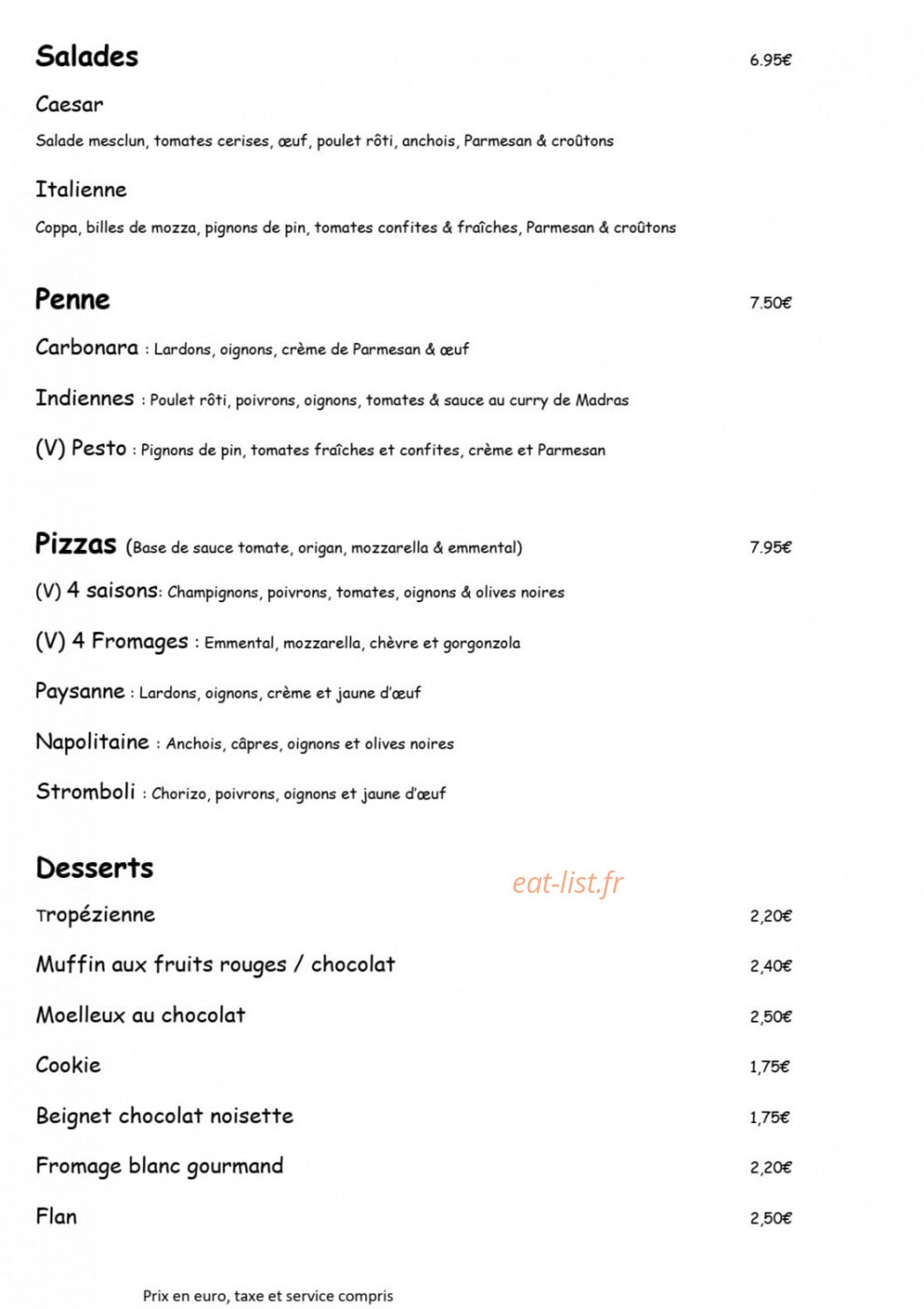 Bcb Le Bistrot — carte page 4