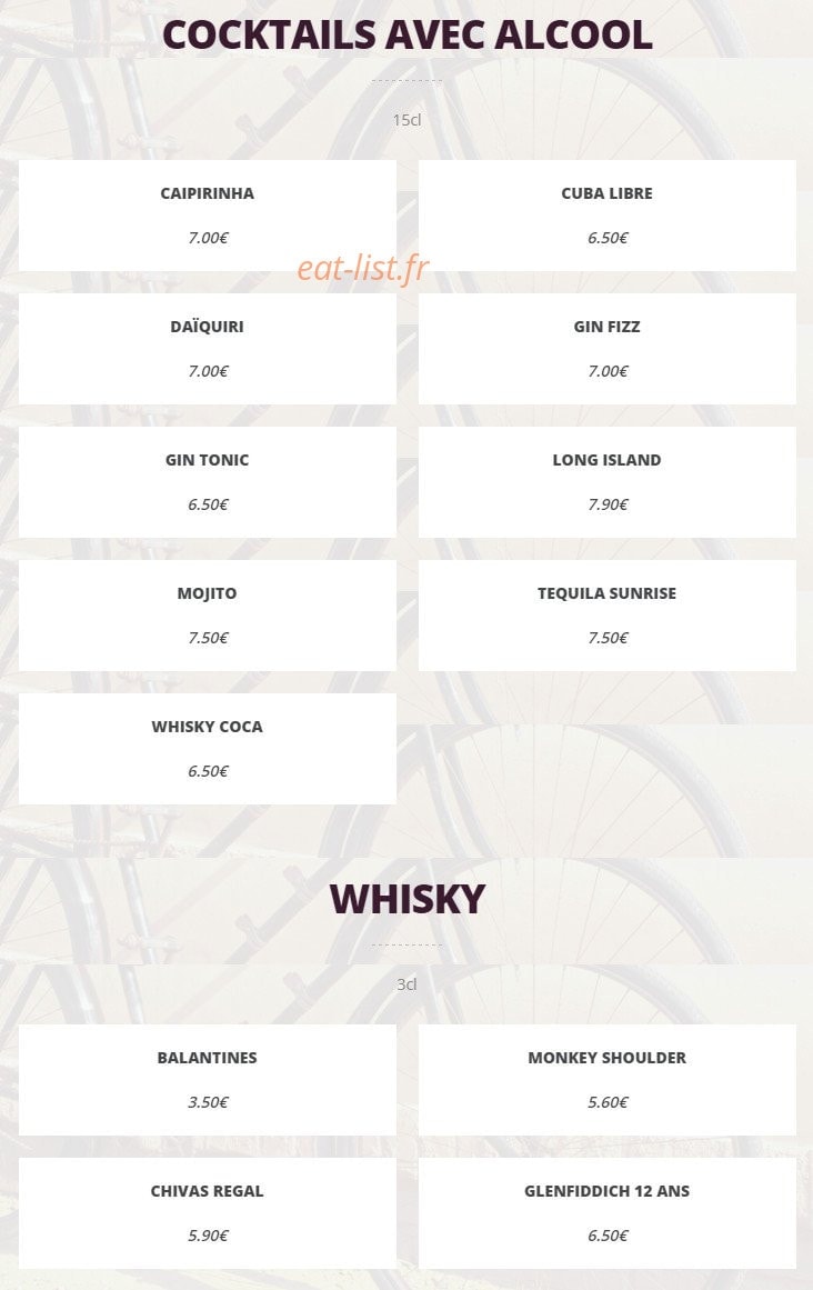 Café du Vélo — carte page 11