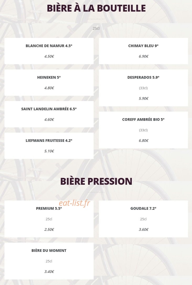 Café du Vélo — carte page 10