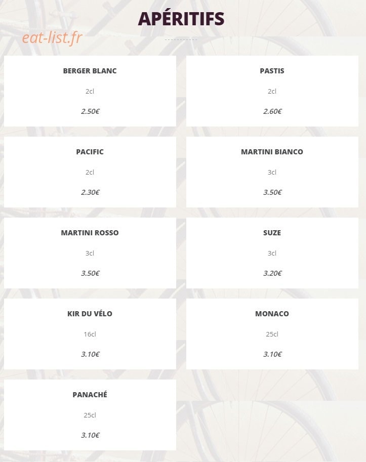 Café du Vélo — carte page 9