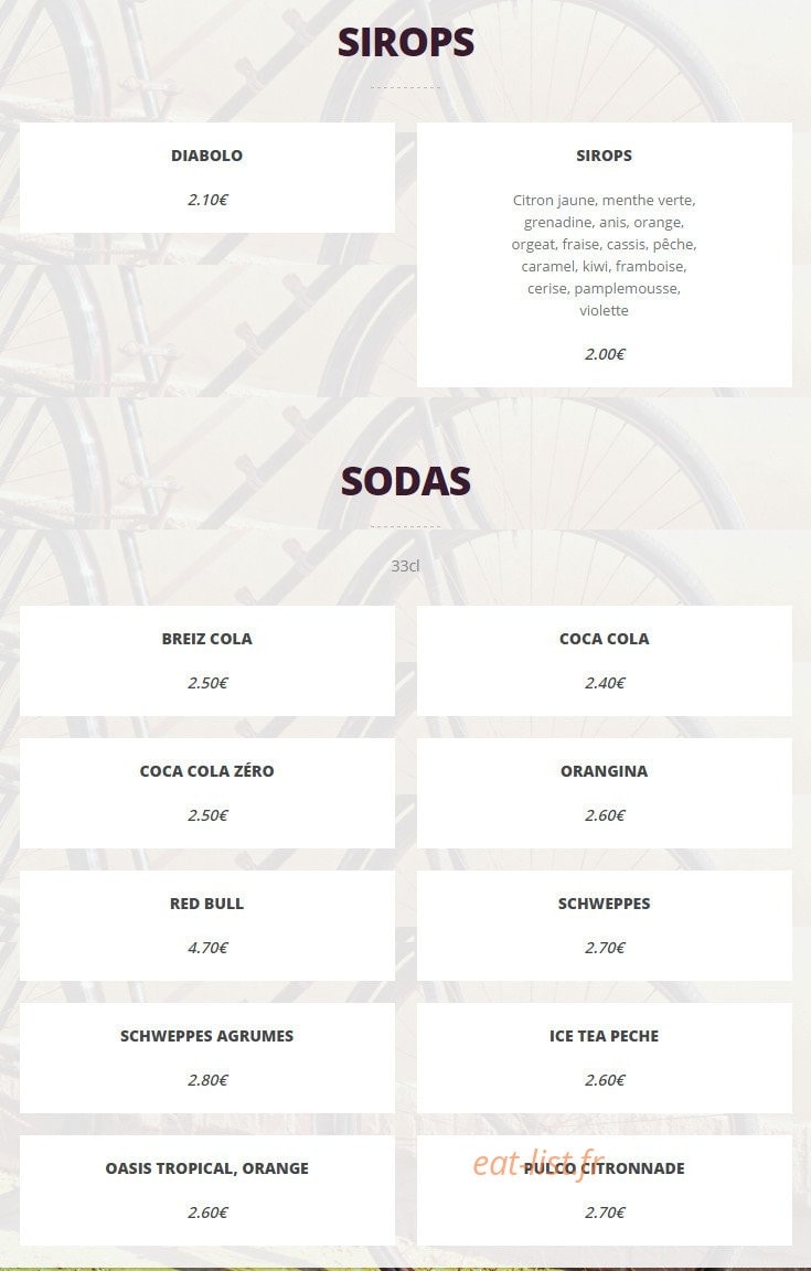 Café du Vélo — carte page 5