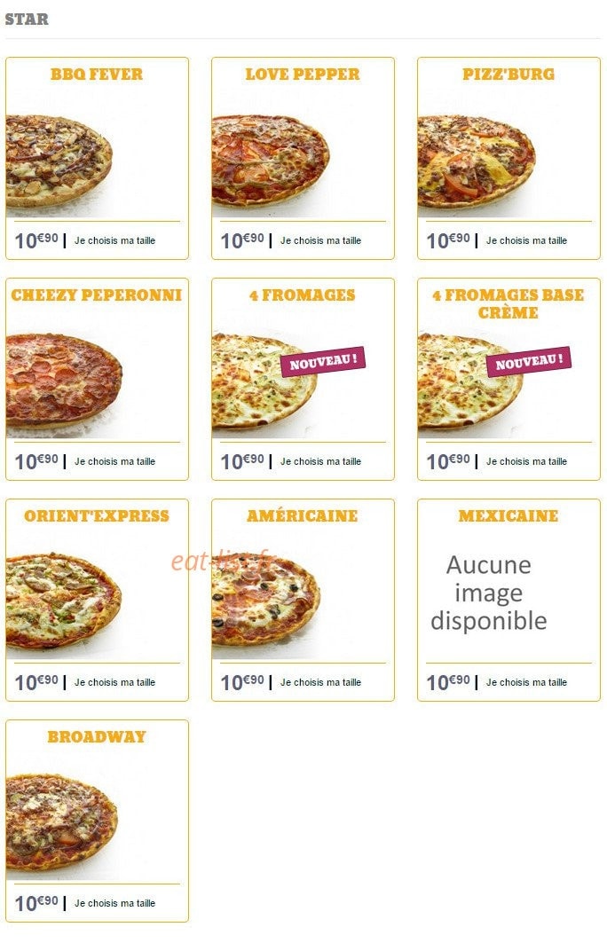 Diner's Burger — carte page 16