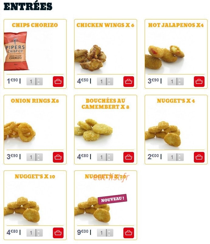 Diner's Burger — carte page 9