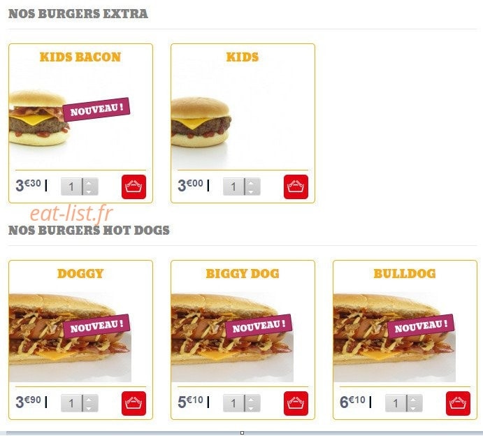 Diner's Burger — carte page 8