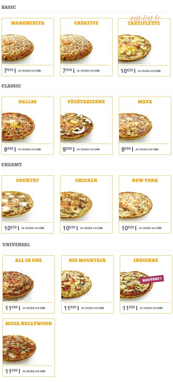 Diner's Burger — carte page 17