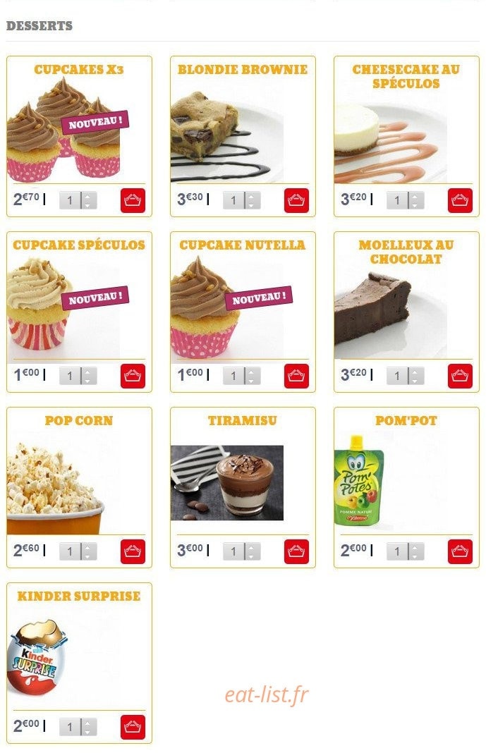 Diner's Burger — carte page 12