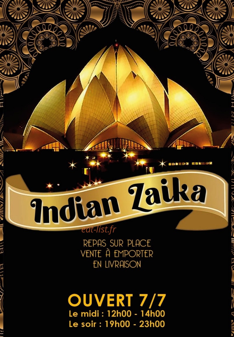 Indian Zaika — carte page 1