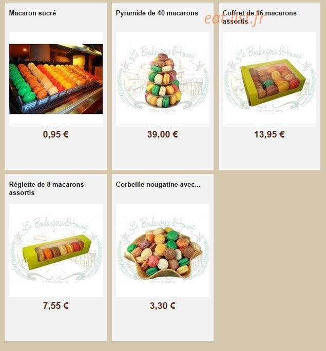 La Boulangerie d'Honoré — carte page 33