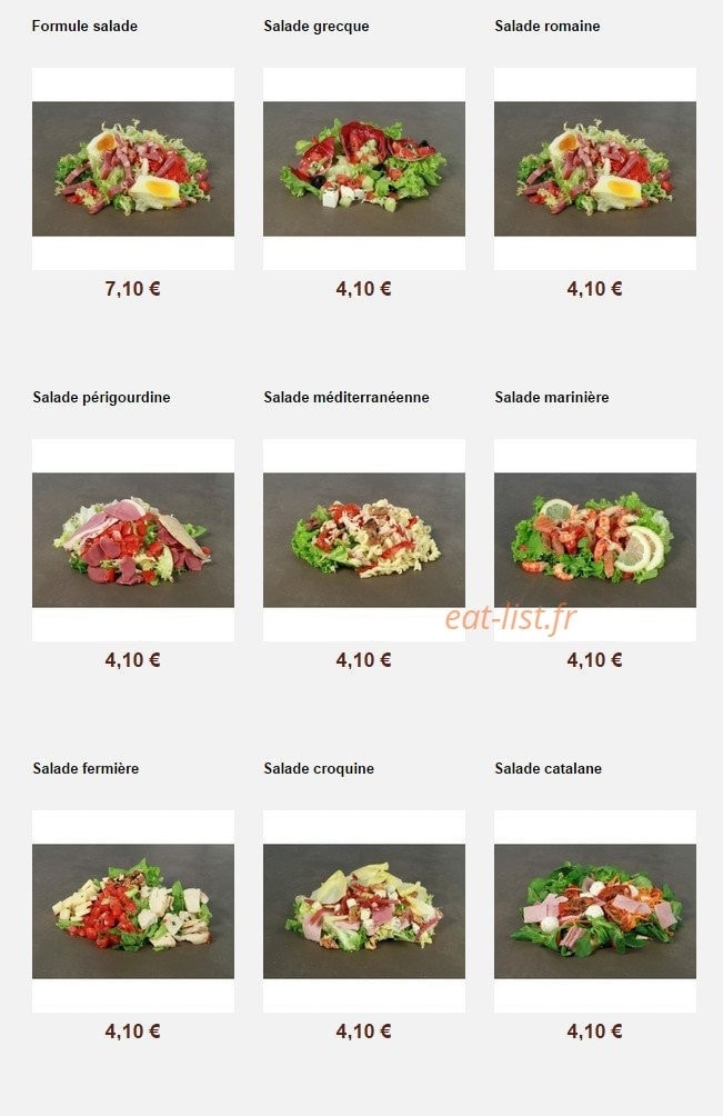 La Boulangerie d'Honoré — carte page 21