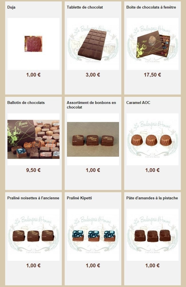 La Boulangerie d'Honoré — carte page 31