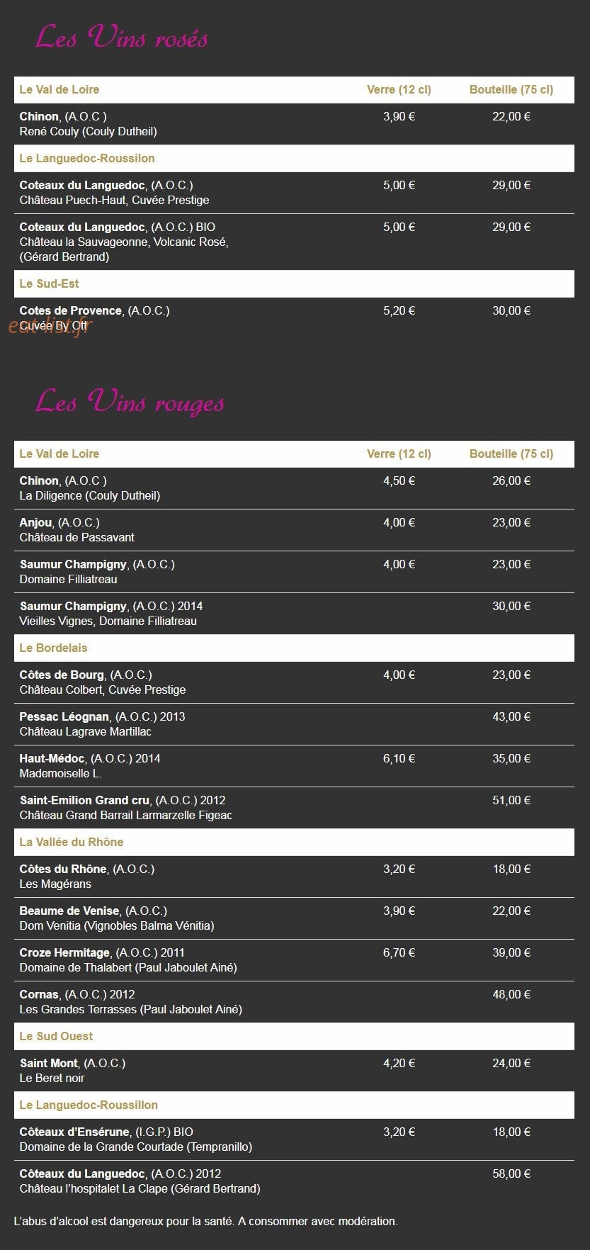 La Guinguette — carte page 4