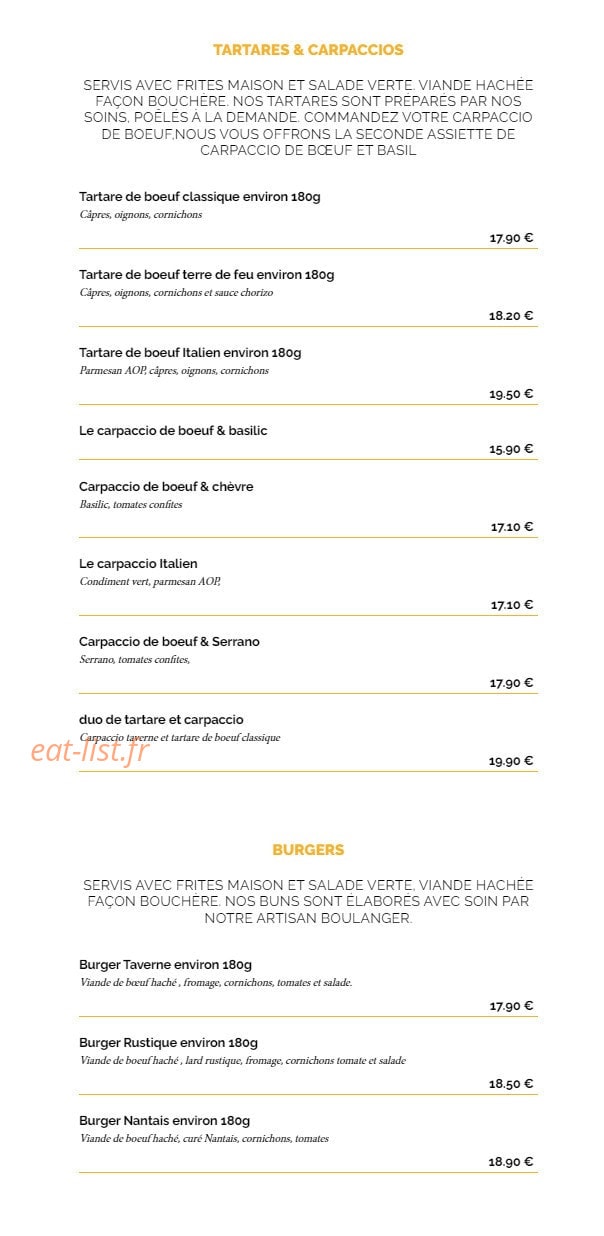 La Taverne — carte page 4