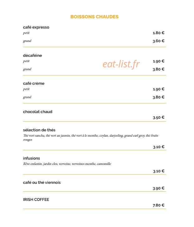 La Taverne — carte page 13