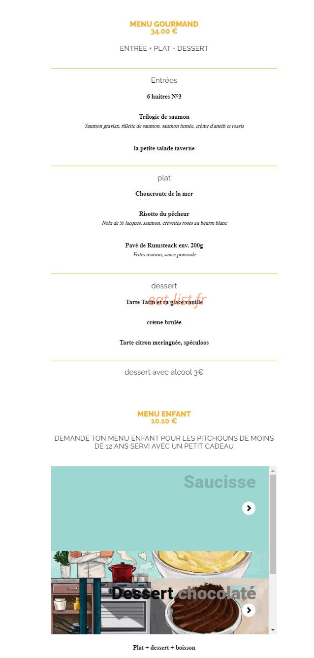 La Taverne — carte page 9