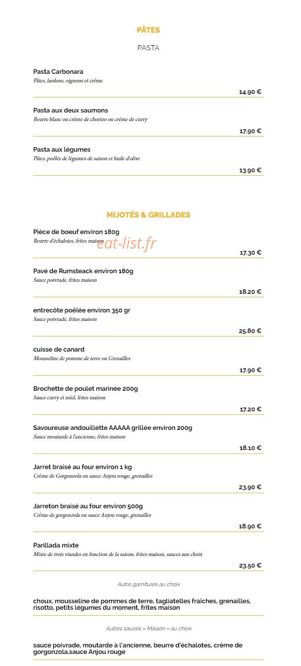La Taverne — carte page 5